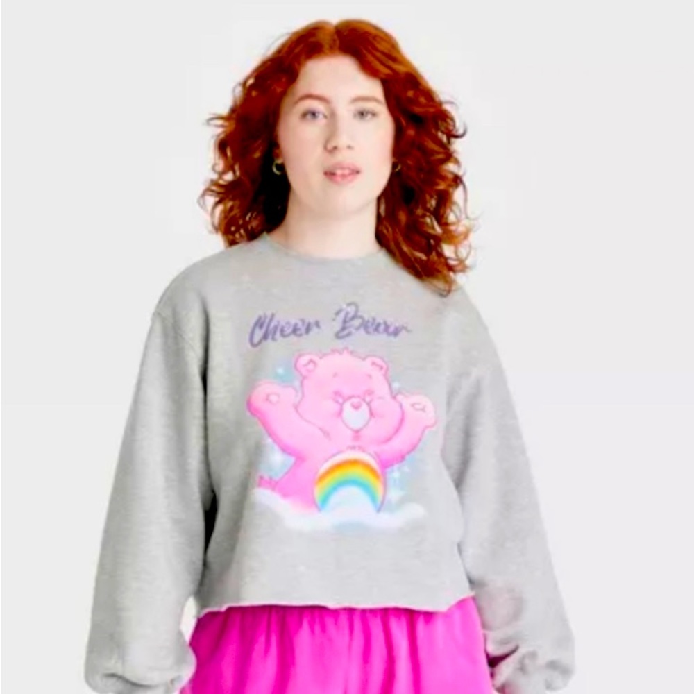 🎉Care Bears Cheer Bear Cropped Graphic sweatshirt  size XXL …NWT